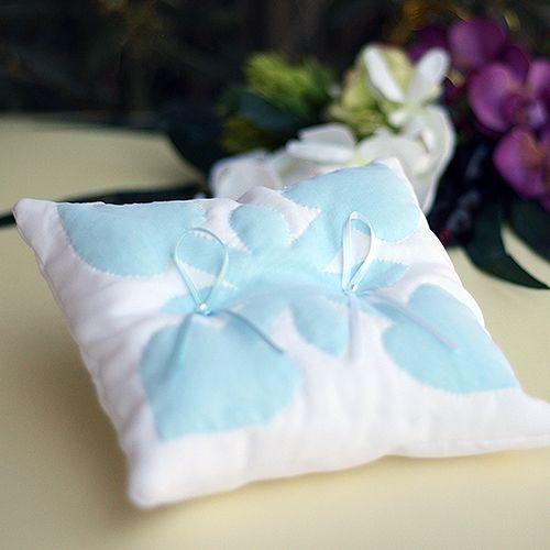 リングピロー 完成品　ハワイアンキルト　アンスリウム　ブルー　結婚式 ウェディング |  | 01