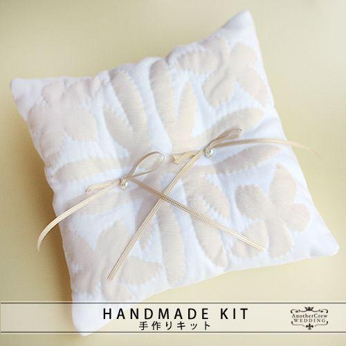 リングピロー キット　ハワイアンキルト　プルメリア　アイボリー　結婚式 ウェディング 手作りキット |  | 01