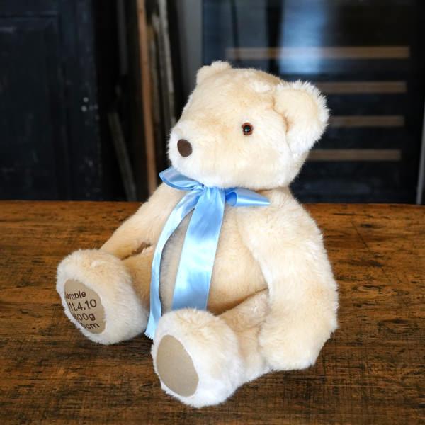 足裏刺繍入り 体重ベア (ウエイトベア) ハッピーベア 出生体重のぬいぐるみ 両親 プレゼント ウェイトベア |  | 01