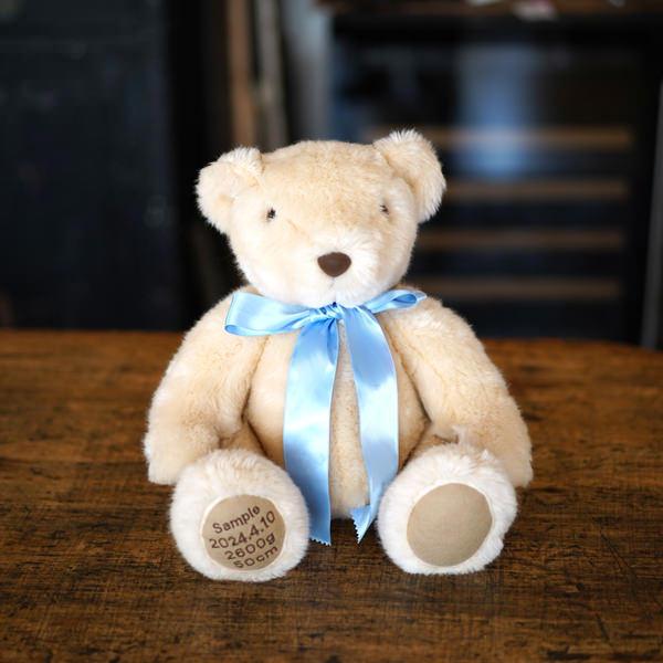 足裏刺繍入り 体重ベア (ウエイトベア) ハッピーベア 出生体重のぬいぐるみ 両親 プレゼント ウェイトベア |  | 02