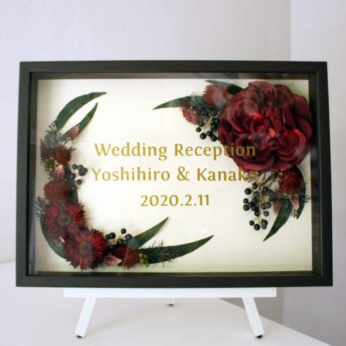 ウェルカムボード 結婚式　ローズクラシック　レッド　額の色：オーク　ウエディング |  | 02