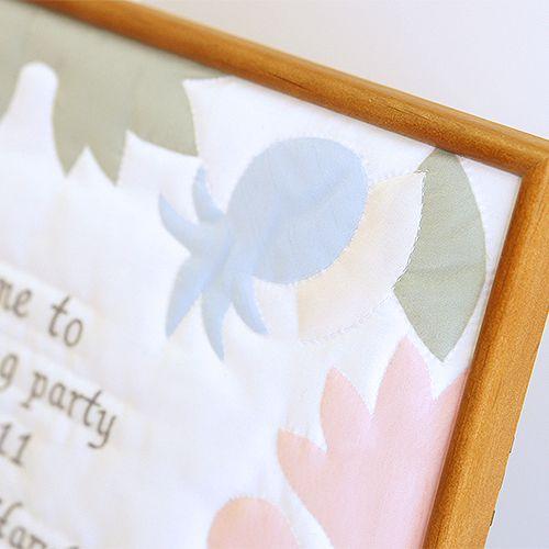 ウェルカムボード 結婚式 手作りキット　ハワイアンキルト　ミックス　額の色：チーク　ウエディング |  | 01