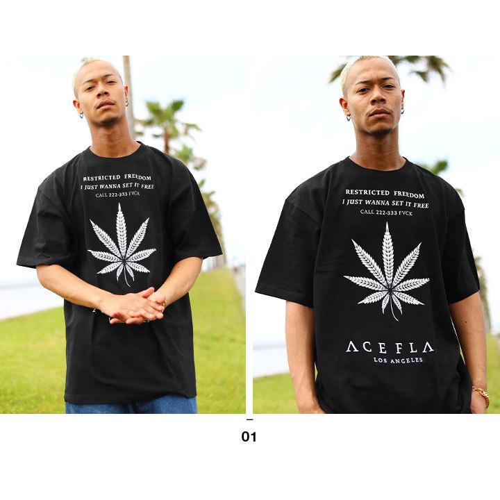 Ace Flag Tシャツ 半袖 大きいサイズ ビッグシルエット エースフラッグ おしゃれ かっこいい マリファナ 大麻 ロゴ ヒップホップ ストリート系 ブランド 本格派大人のb系xlダンス通販 通販 Yahoo ショッピング