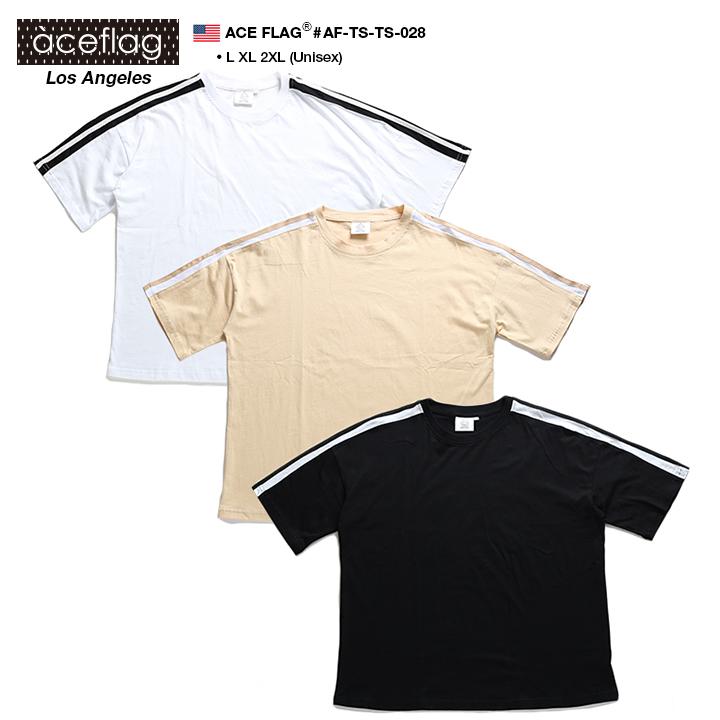 袖 ライン 2本 メンズ Tシャツ 半袖 エースフラッグ Aceflag かっこいい 白 ベージュ 黒 B系 ヒップホップ ストリート系 ファッション 服 大きいサイズ 本格派大人のb系xl 零zero 通販 Yahoo ショッピング
