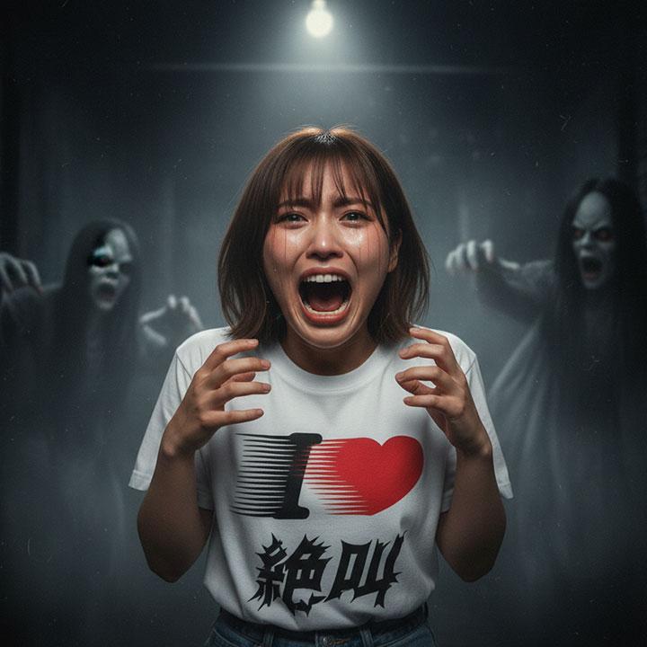 I LOVE 絶叫 アイラブ絶叫 ヲタ映えモード Tシャツ 半袖 大きいサイズ