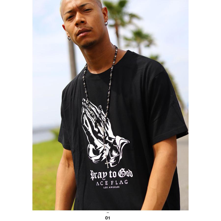 エースフラッグ Aceflag Tシャツ 半袖 大きいサイズ かっこいい おしゃれ 祈り手 プレイングハンズ Pray To God ビッグシルエット 西海岸 本格派大人のb系xlダンス通販 通販 Yahoo ショッピング