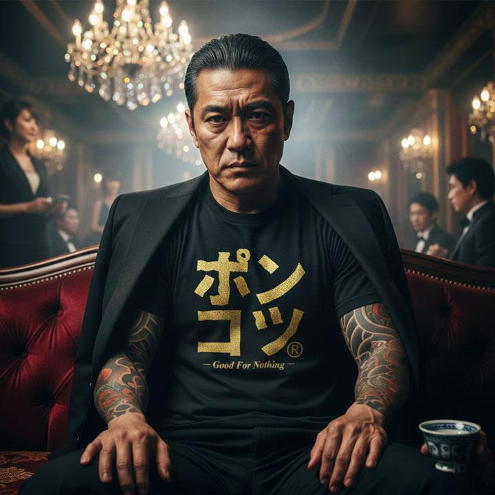 ポンコツ Tシャツ 半袖 黒 大きいサイズ 和柄 ぽんこつ ロゴ ヲタ映え