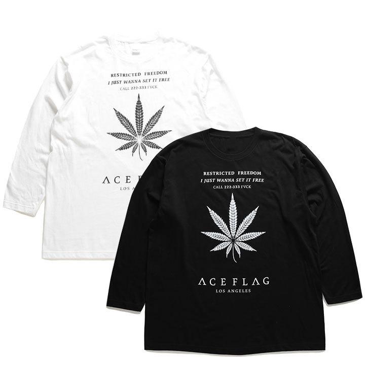 ACEFLAG（エースフラッグ） ロンT 大きいサイズ Tシャツ 長袖 大麻