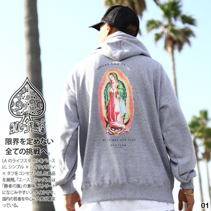Ace Flag パーカー ブランド スケボー 長袖 スウェット 裏パイル 大きいサイズ エースフラッグ フードパーカー 聖母 マリア 聖母マリア チカーノ 本格派大人のb系xl 零zero 通販 Yahoo ショッピング