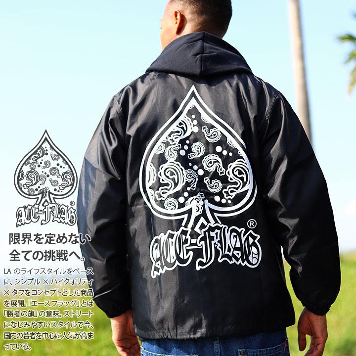 エースフラッグ Aceflag アウター コーチジャケット ナイロンジャケット スペード 112514054 本格派大人のb系xlダンス通販 通販 Yahoo ショッピング