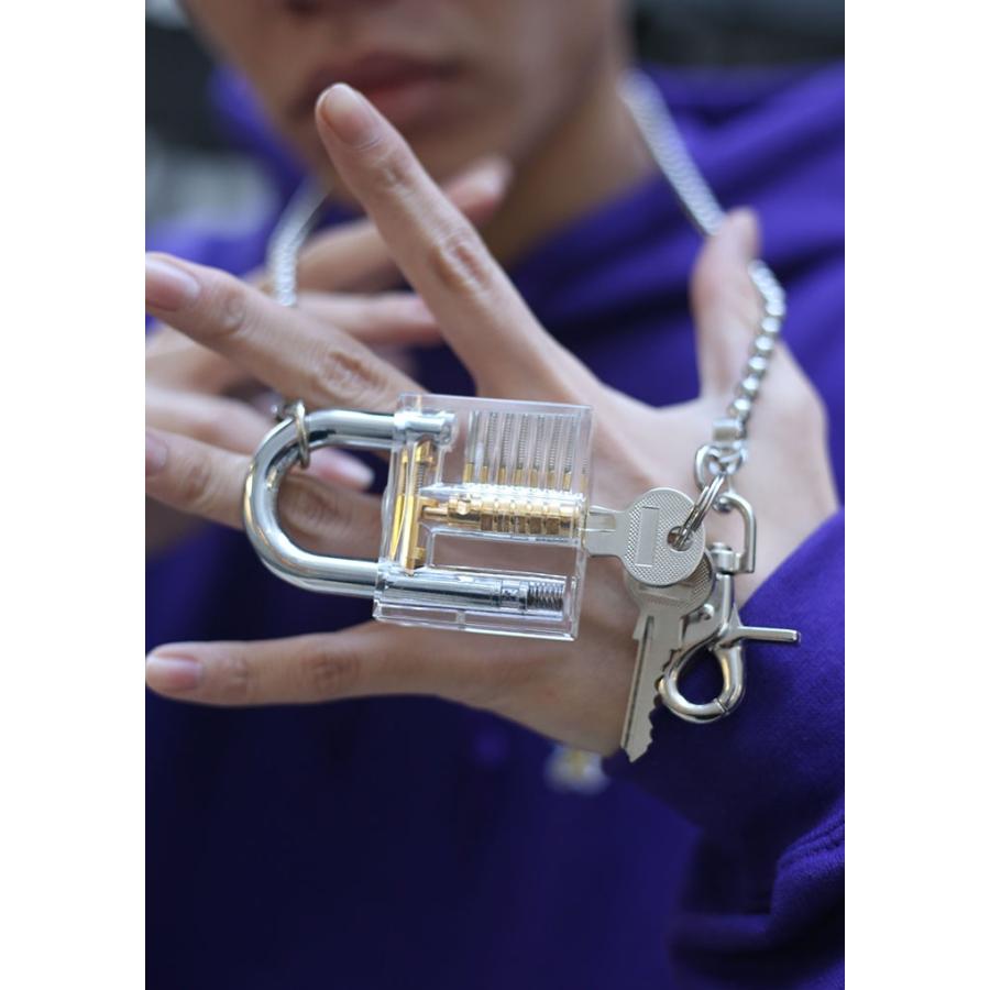 エースフラッグ Aceflag ネックレス 南京錠 メンズ レディース 透明 B系 かっこいい おしゃれ パンツアクセサリー アクリル 鍵 喜平 ボールチェーン 70cm 本格派大人のb系xlダンス通販 通販 Yahoo ショッピング