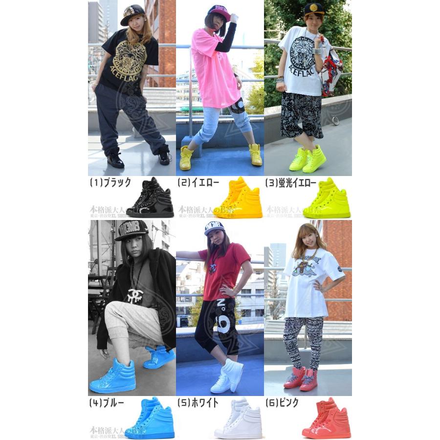 ACE FLAG シンプル エナメルハイカットスニーカー ≪立体商標