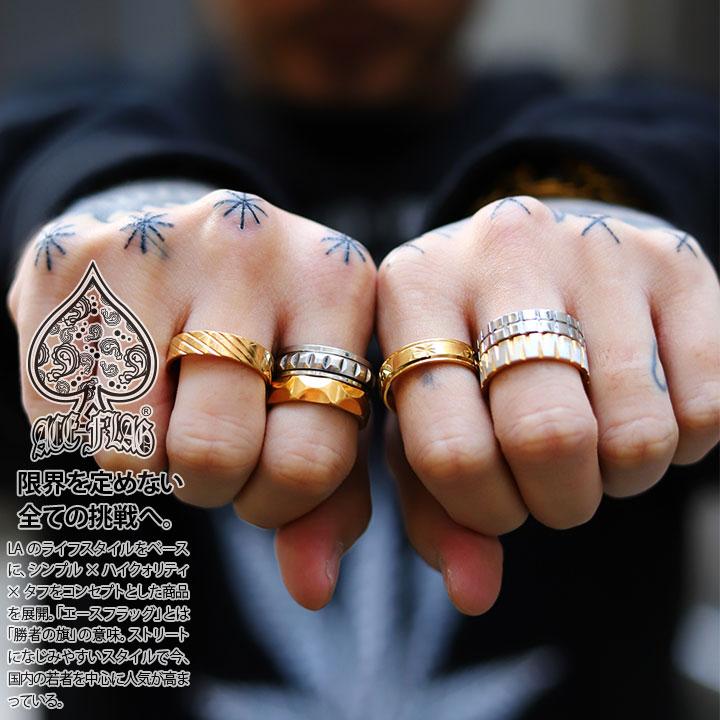 Ace Flag シルバー ゴールド リング 指輪 ステンレス ファッションリング エースフラッグ ゴールド シルバー ペアリング 細め 太め シンプル 本格派大人のb系xlダンス通販 通販 Yahoo ショッピング