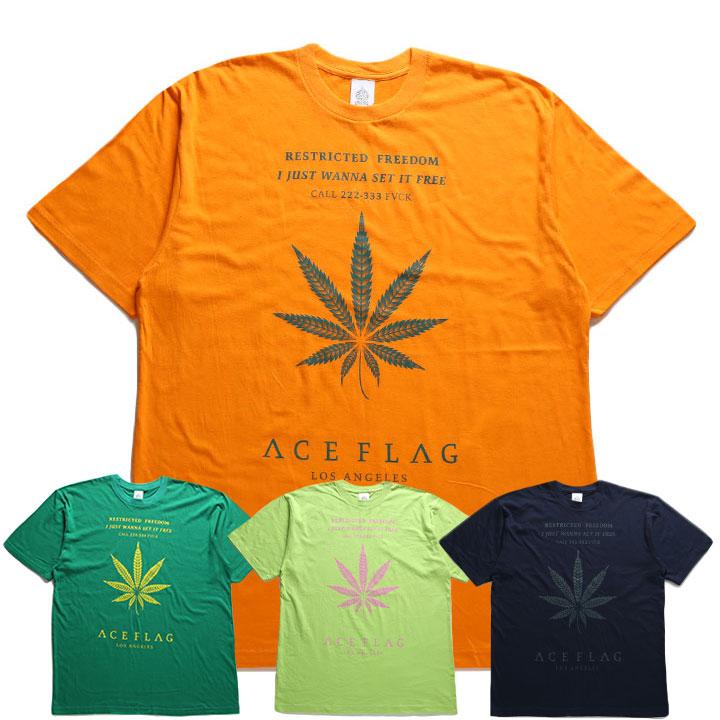 ACE FLAG Tシャツ 半袖 大きいサイズ エースフラッグ シンプル 大麻 マリファナ ヘンプ ロゴ チカーノ ローライダー グラデーション｜weekindenim｜21