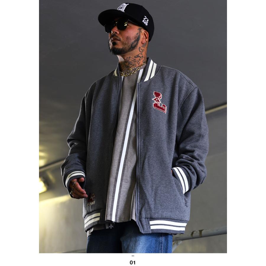 USA製】00s LRG刺繍ビッグロゴ袖レザー肉厚スタジャンB系HIPHOP 【公式