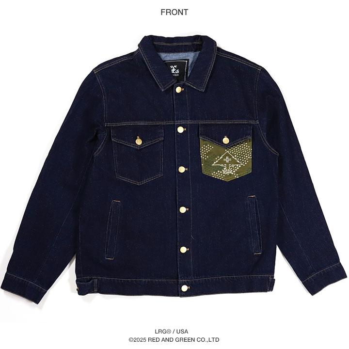 ダークブルー デニムジャケット Lサイズ LRG アウター 長袖 Gジャン デニムジャケット ブルゾン インディゴ