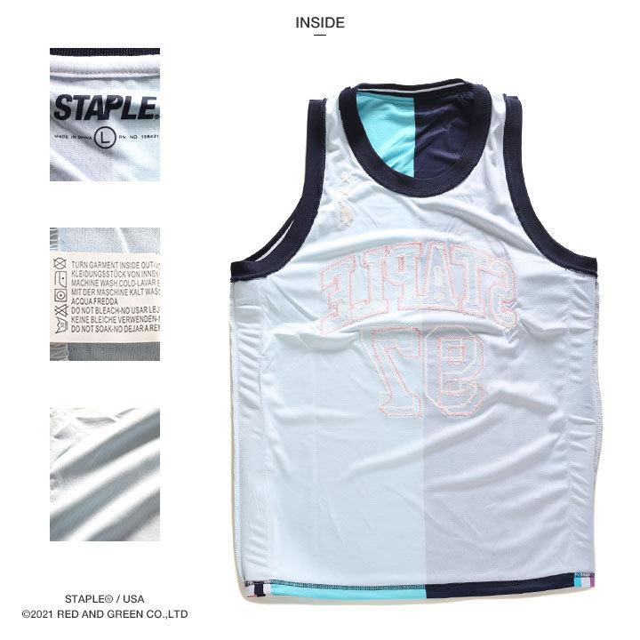 Staple ノースリーブ 大きいサイズ ステイプル バスケットシャツ バスケシャツ タンクトップ かっこいい 切替 バイカラー 刺繍 ワッペン 背番号 ナンバー 本格派大人のb系xl 零zero 通販 Yahoo ショッピング