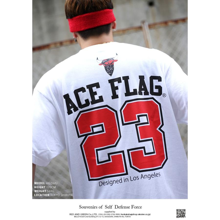 エースフラッグ Aceflag Tシャツ 半袖 チカーノ ペイズリー柄 バスケ ダンス衣装 レディース かっこいい 22秋冬新作 メンズ 大きいサイズ 白黒 ナンバー23
