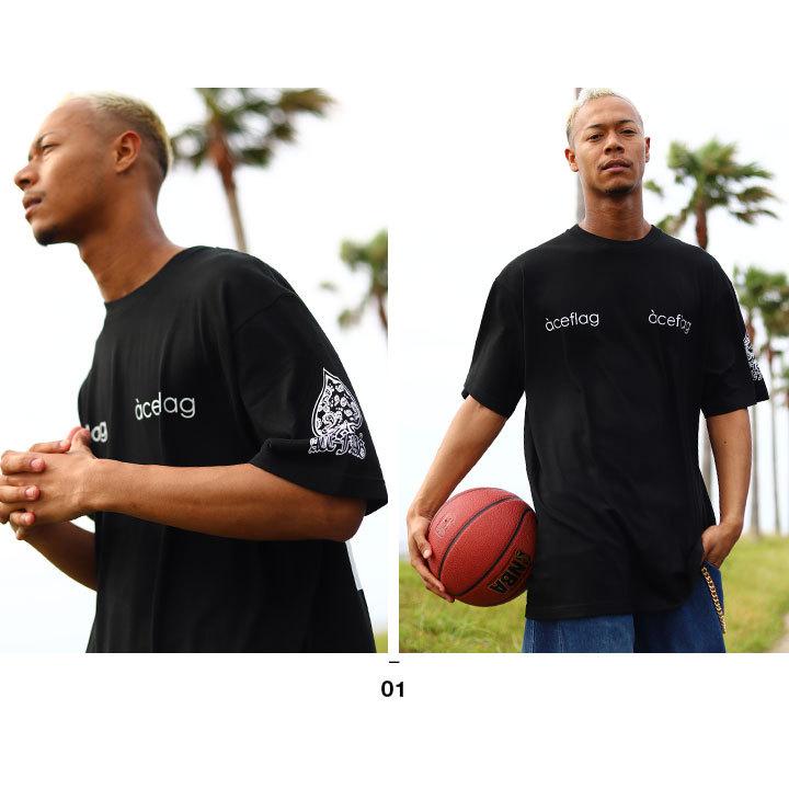 Ace Flag Tシャツ 半袖 大きいサイズ ビッグシルエット エースフラッグ かっこいい 袖ロゴ スペード ペイズリー ナンバー 23 ヒップホップ ダンス ストリート系 本格派大人のb系xlダンス通販 通販 Yahoo ショッピング