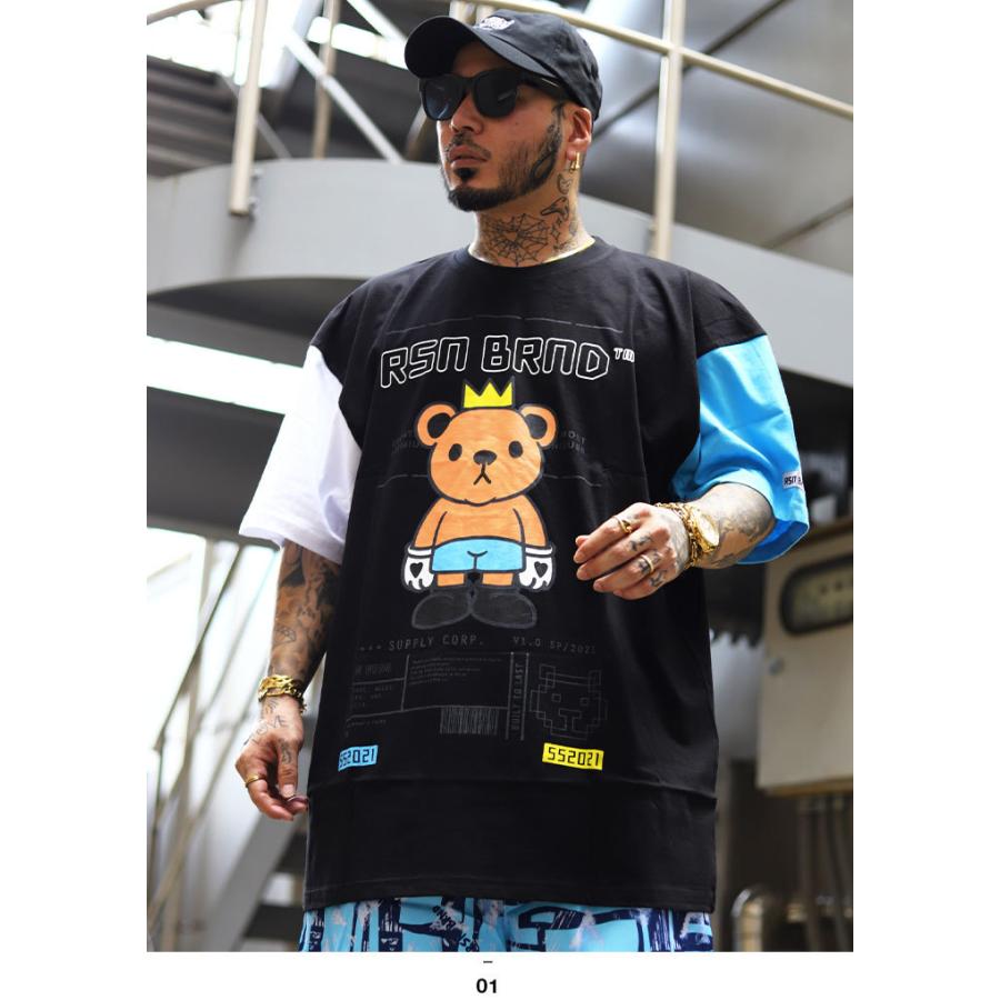 Reason Tシャツ 半袖 春夏用 M 3xl 大きいサイズ かっこいい おしゃれ 熊のキャラクター アメリカンコミック風 アメコミ アニメ ビッグシルエット ハイ 贅沢品