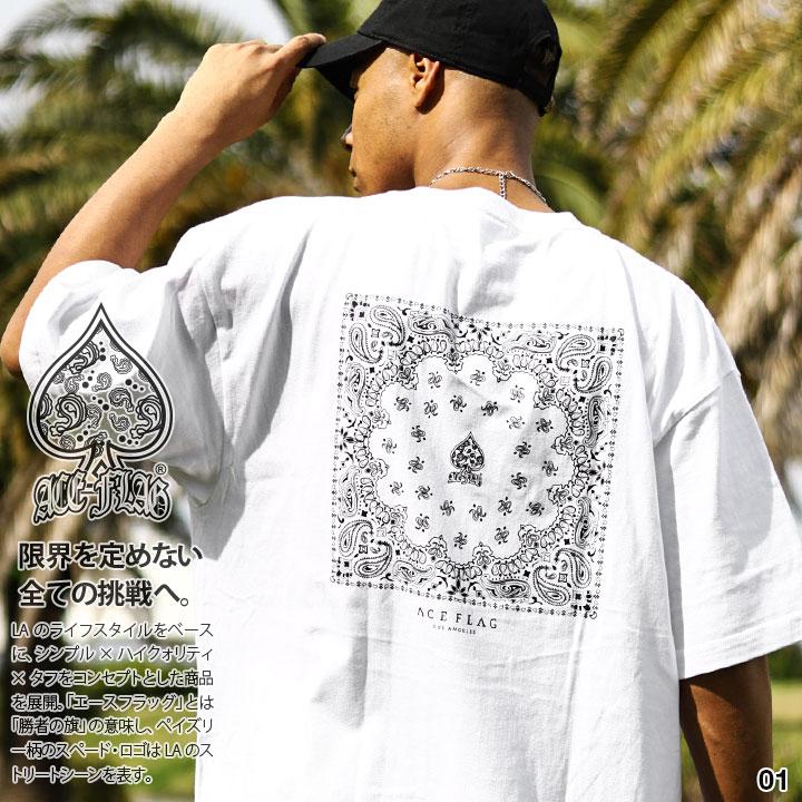 Ace Flag Tシャツ 半袖 大きいサイズ エースフラッグ かっこいい ペイズリー柄 ボックスロゴ ヒップホップ ダンス ストリート系 ブランド 21夏 新作 本格派大人のb系xlダンス通販 通販 Yahoo ショッピング