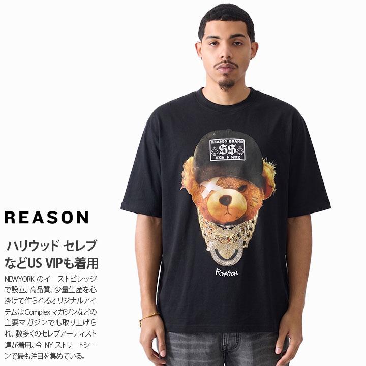 REASON Tシャツ 半袖 大きいサイズ リーズン おしゃれ 総柄 アニマル