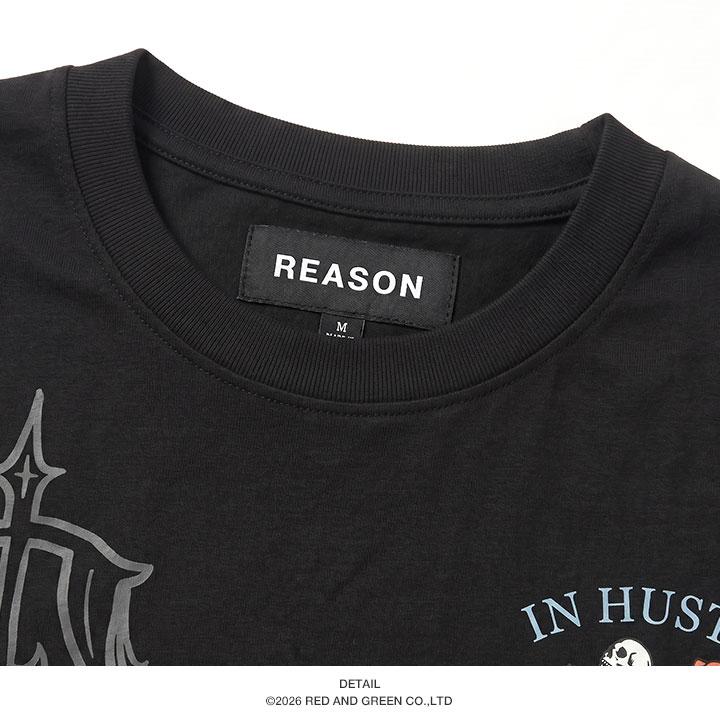REASON Tシャツ 半袖 大きいサイズ リーズン 総柄 バロック 西海岸系