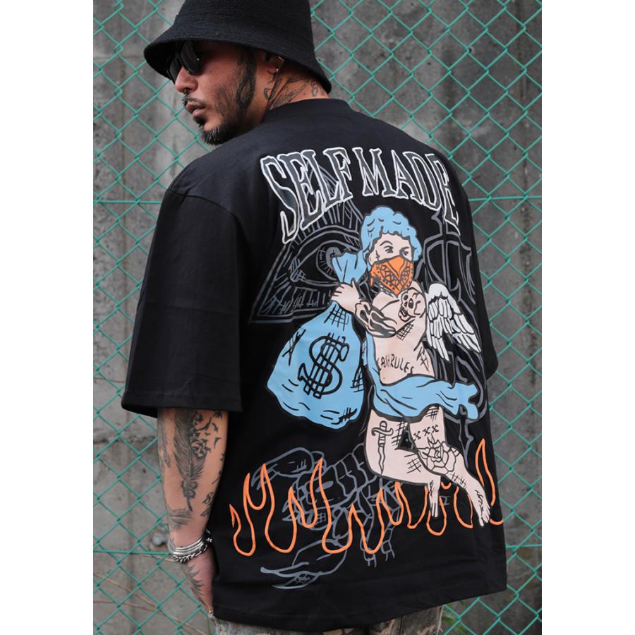 REASON Tシャツ 半袖 大きいサイズ リーズン 総柄 バロック 西海岸系