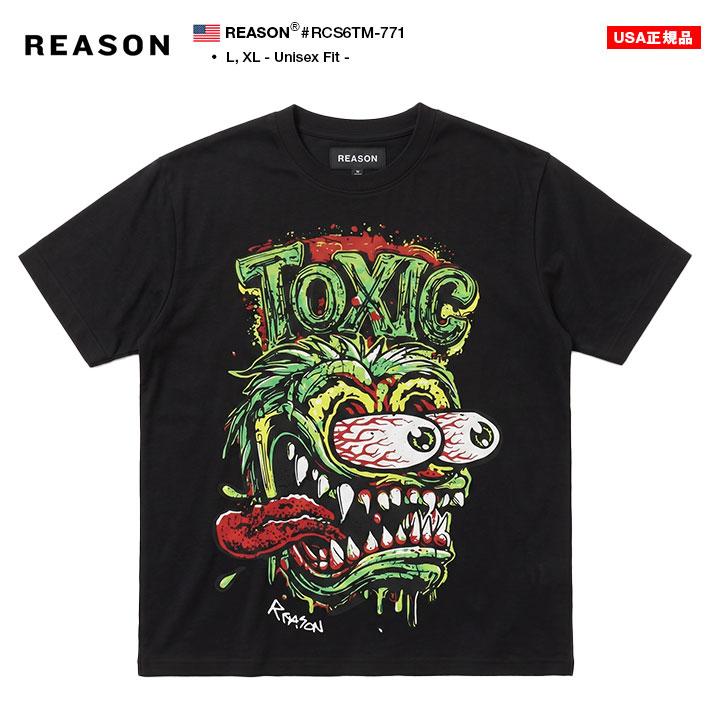 REASON Tシャツ 半袖 大きいサイズ リーズン おしゃれ 総柄 アメコミ