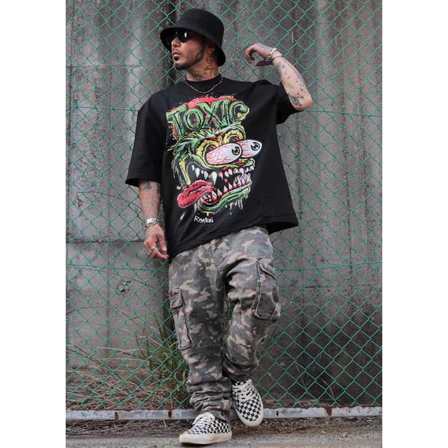 REASON Tシャツ 半袖 大きいサイズ リーズン おしゃれ 総柄 アメコミ
