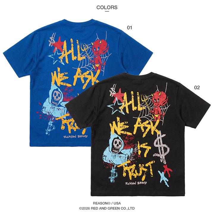 REASON Tシャツ 半袖 大きいサイズ リーズン おしゃれ 派手 総柄