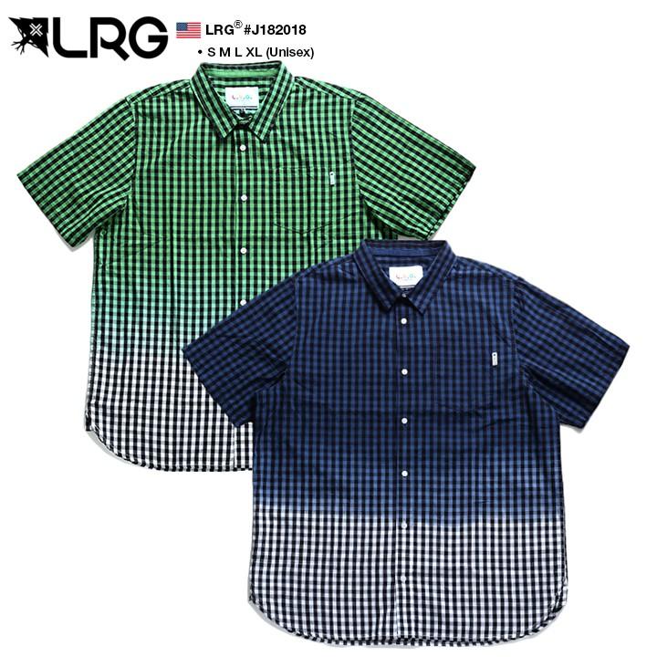 エルアールジー Lrg 半袖シャツ かっこいい チェック柄 タイダイ染め グラデーション シンプル 青 緑 本格派大人のb系xlダンス通販 通販 Yahoo ショッピング