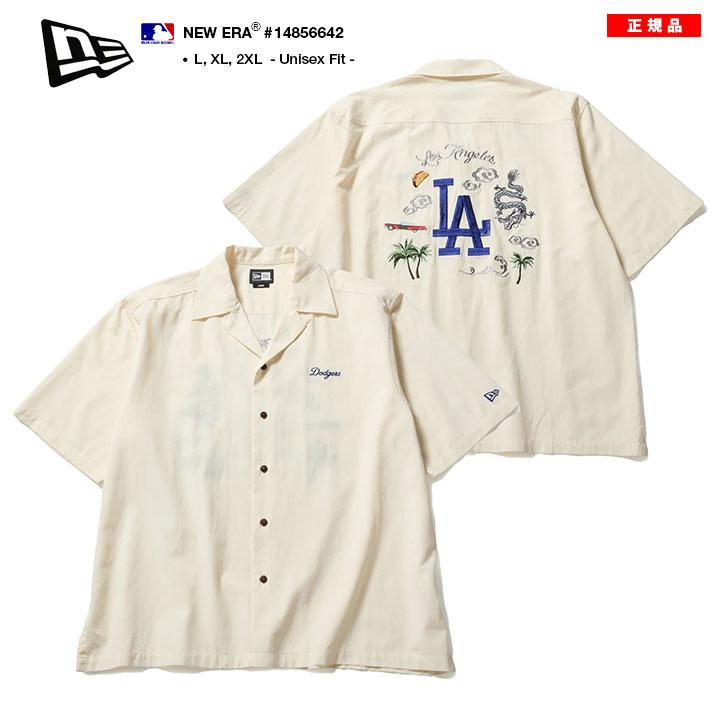MLB ロサンゼルス•ドジャース　L アロハシャツ 日本サイズXL NEW ERA（ニューエラ） 半袖シャツ 大きいサイズ MLB Dodgers LA ロゴ
