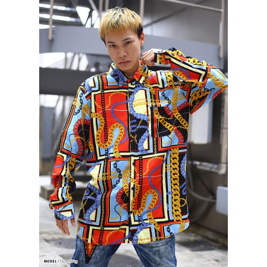リーズン Reason 長袖シャツ アロハシャツ 総柄 メンズ 大きいサイズ B系 かっこいい おしゃれ ゴールドチェーン チェック柄 総柄 派手 ハワイアン 本格派大人のb系xlダンス通販 通販 Yahoo ショッピング