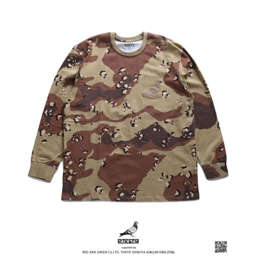 ステイプル Staple ロンt 長袖 大きいサイズ かっこいい おしゃれ 迷彩 カモ柄 総柄 アーミー ミリタリー 鳩 刺繍 ビッグシルエット ゆったり 本格派大人のb系xlダンス通販 通販 Yahoo ショッピング