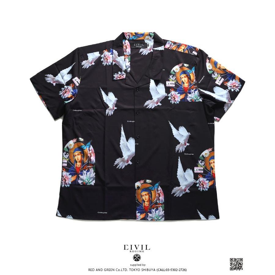 シヴィルレジーム Civil Regime 半袖シャツ 開襟シャツ 柄シャツ アロハシャツ オープンカラー 大きいサイズ かっこいい おしゃれ ゆったり 本格派大人のb系xlダンス通販 通販 Yahoo ショッピング