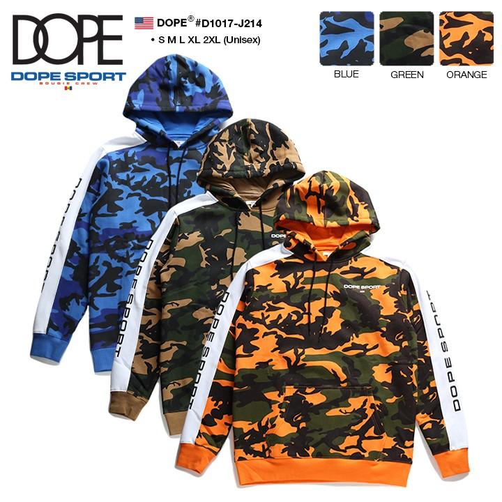 Dope Sport ドープスポーツ フードパーカー スウェット 長袖 メンズ レディース 大きいサイズ B系 迷彩柄 総柄 袖ライン ビッグシルエット アメカジ Laセレブ 本格派大人のb系xlダンス通販 通販 Yahoo ショッピング