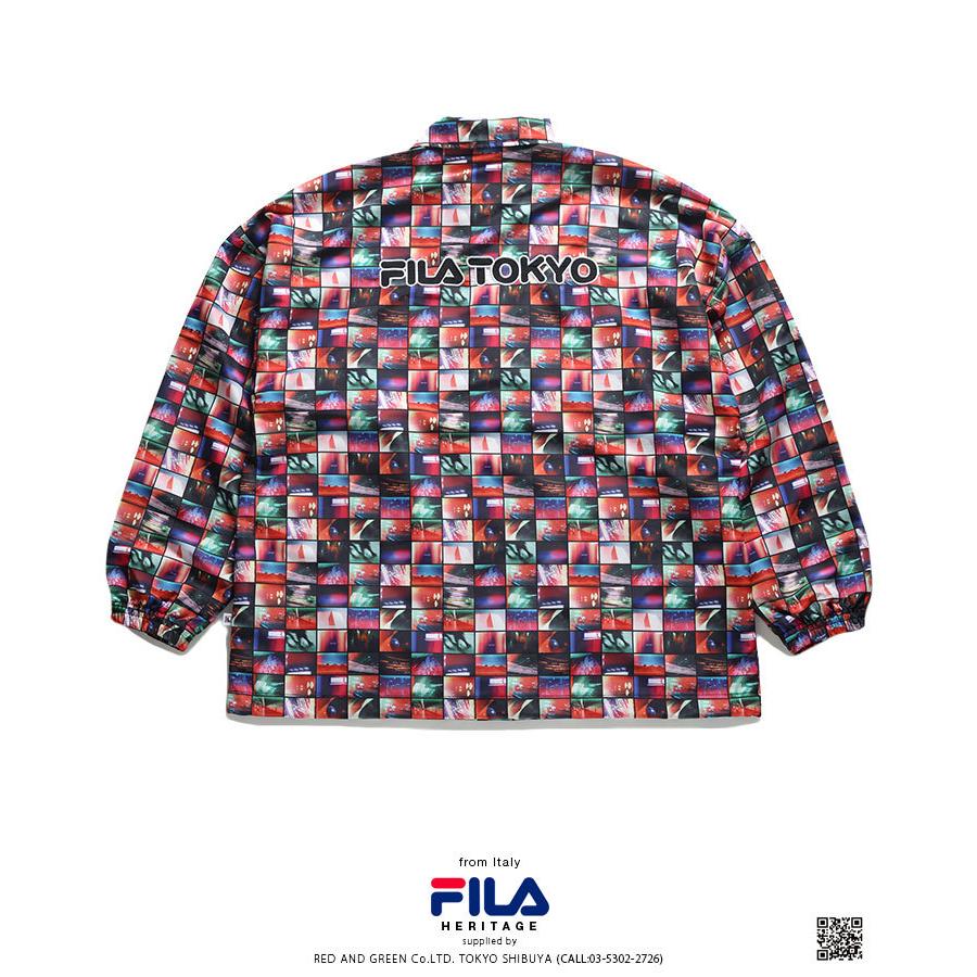 フィラ Fila コーチジャケット ナイロンジャケット アウター 長袖 大きいサイズ かっこいい おしゃれ 限定コラボ 三澤亮介 コラージュ 写真 総柄 袖ロゴ 本格派大人のb系xlダンス通販 通販 Yahoo ショッピング