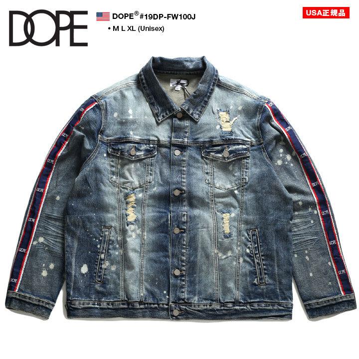 ドープ Dope デニムジャケット アウター 長袖 デニムjkt Gジャン ジージャン M L Xl 2l Ll 大きいサイズ かっこいい おしゃれ ジージャン 袖ライン ギフト 本格派大人のb系xlダンス通販 通販 Yahoo ショッピング