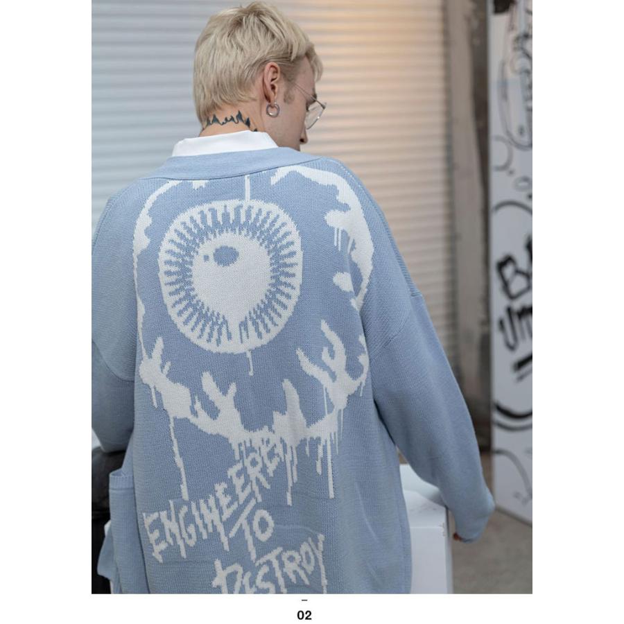 ミシカ Mishka カーディガン セーター ニット 長袖 大きいサイズ かっこいい おしゃれ Keepwatch キープウォッチ 目玉 ビッグシルエット 本格派大人のb系xlダンス通販 通販 Yahoo ショッピング