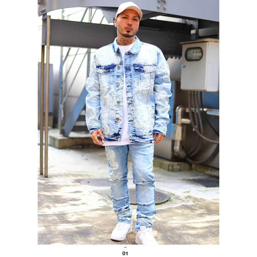 REASON アウター 秋 長袖 Gジャン デニムジャケット 大きいサイズ