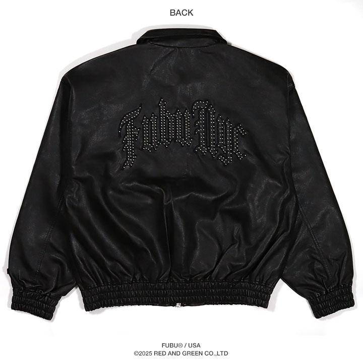 美品！FUBU レザージャケット Lサイズ 黒 FUBU（フブ） アウター b系 長袖 レザージャケット 高級感 ジャケット