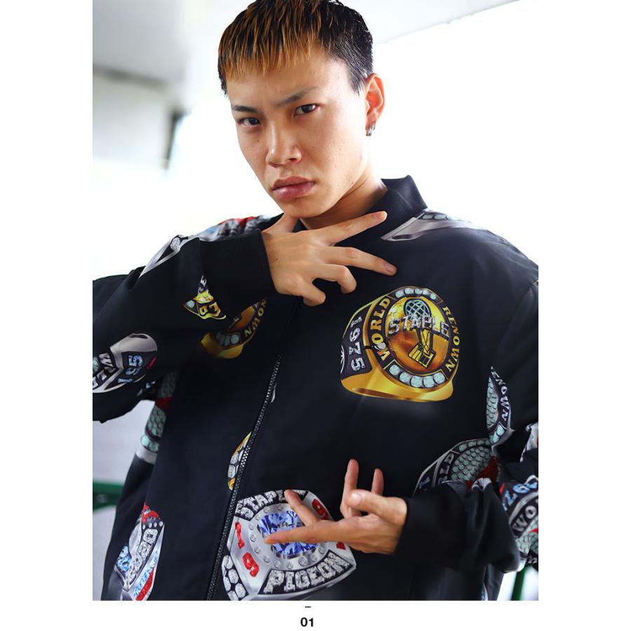 ステイプル Staple スタジャン ジャケット アウター 長袖 大きいサイズ かっこいい おしゃれ チャンピオンリング 総柄 鳩 ロゴ ビッグシルエット 本格派大人のb系xlダンス通販 通販 Yahoo ショッピング