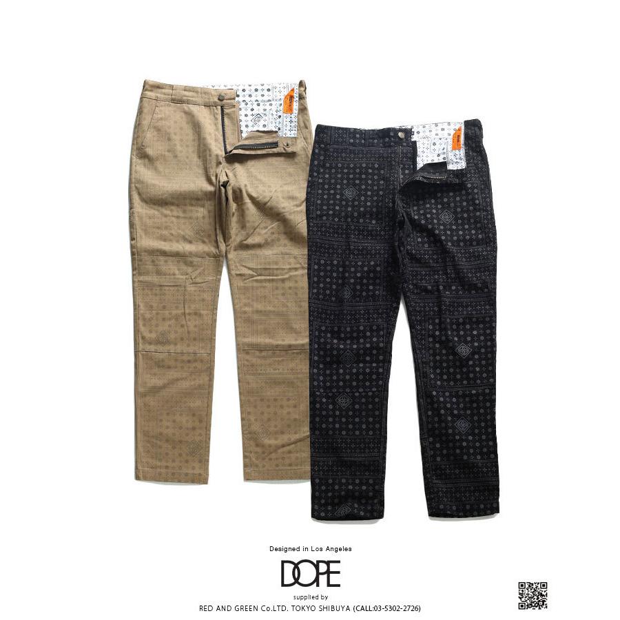ドープ Dope チノパン ワークパンツ コットンパンツ ロングパンツ 長ズボン かっこいい おしゃれ ペイズリー バンダナ 柄 モノグラム ロゴ アメカジ Laセレブ 本格派大人のb系xlダンス通販 通販 Yahoo ショッピング