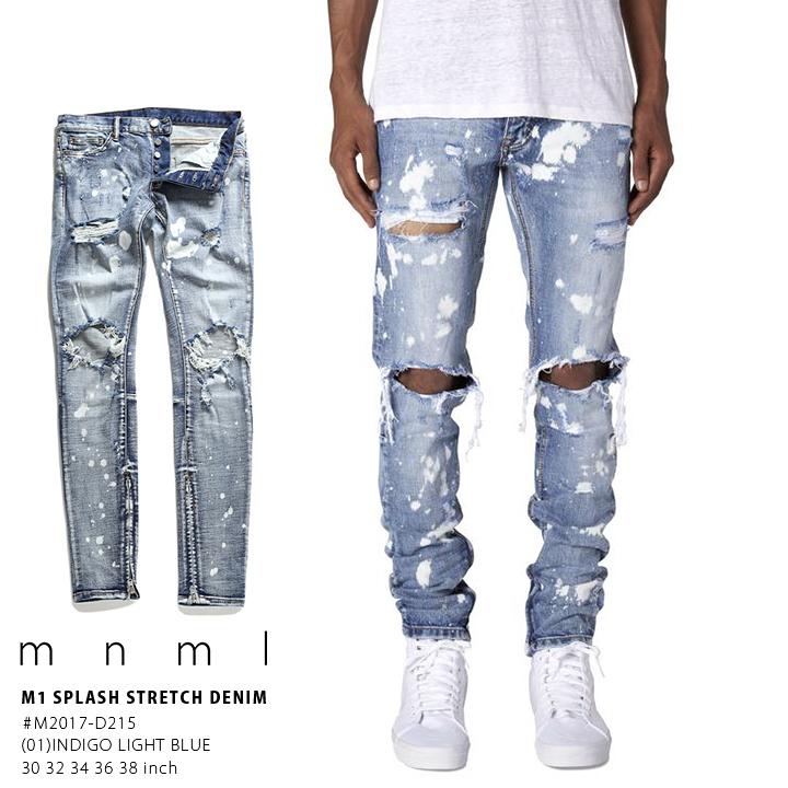 Mnml ミニマル M1デニム ジーンズ ハイダメージ ハイブリーチ 本格派大人のb系xlダンス通販 通販 Yahoo ショッピング