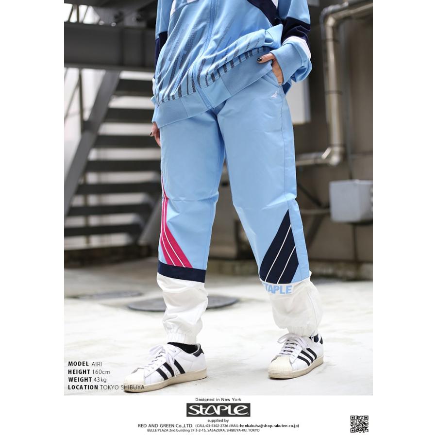 ステイプル Staple ナイロン シャカパン イージーパンツ ロングパンツ 長ズボン メンズ レディース 水色 大きいサイズ B系 テニスカラー ロゴ刺繍 総柄 本格派大人のb系xlダンス通販 通販 Yahoo ショッピング