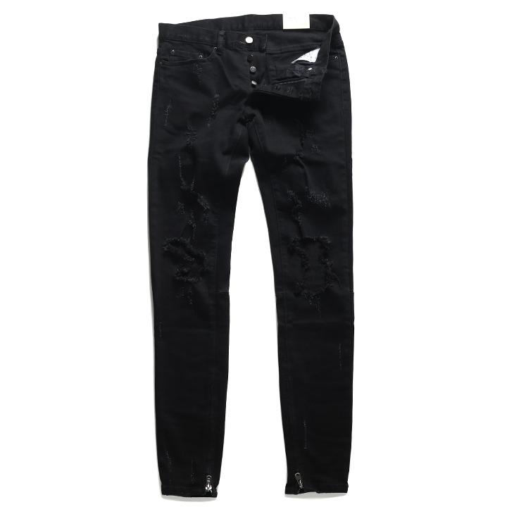 mnml 黒　28インチ　スリムフィットジーンズ　新品・未使用　定価15000 mnml ミニマル デニム ジーンズ スリムフィット クラッシュ