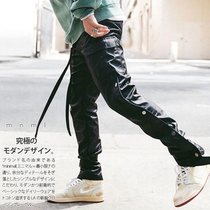 ミニマル Mnml カーゴパンツ ロングパンツ 長ズボン メンズ B系 おしゃれ カーゴパンツ サイドスナップボタン シャイニー素材 光沢 リラックスフィット 本格派大人のb系xlダンス通販 通販 Yahoo ショッピング