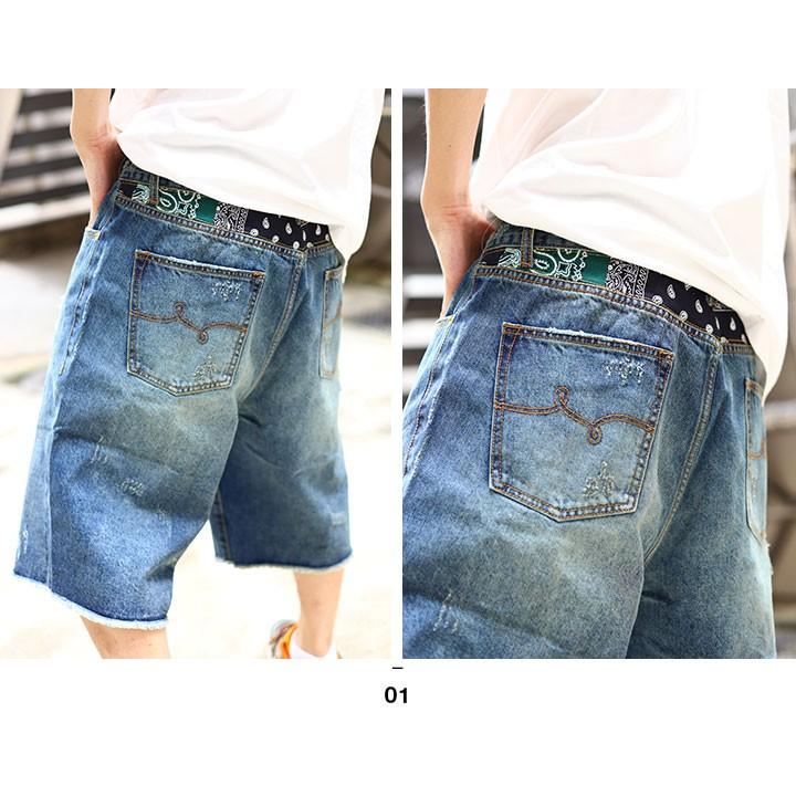エルアールジー Lrg ハーフパンツ デニム ジーンズ ジーパン Gパン ショーツ 半ズボン かっこいい ペイズリー柄 ゆったり オーバーサイズ アメカジ 本格派大人のb系xlダンス通販 通販 Yahoo ショッピング