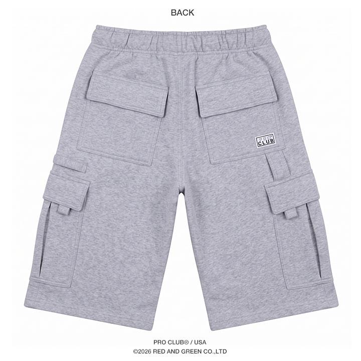 【L】PRO CLUB プロクラブ スエットハーフパンツ グレーヘザー PRO CLUB（プロクラブ） ハーフパンツ クロップドパンツ 膝下丈 7分丈